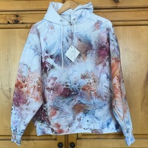 Ice-Dyed Hanes Ultimate Cotton Hoodie - Size Large